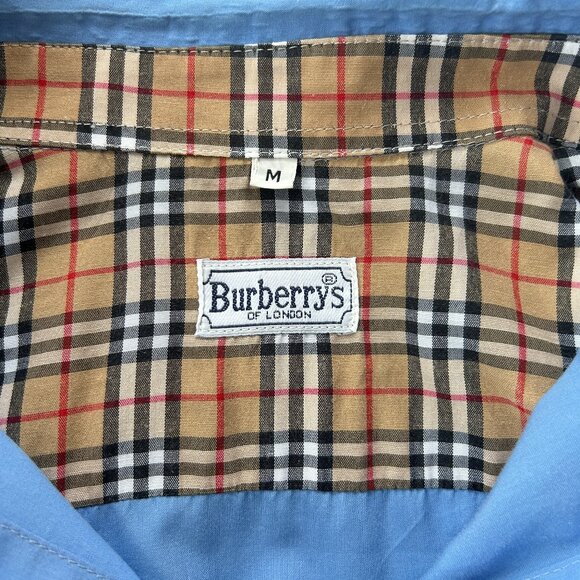Rare Vintage Burberry Blue Cotton Shirt – Preppy Minimalist - Women's Medium - Picture 3 of 14
